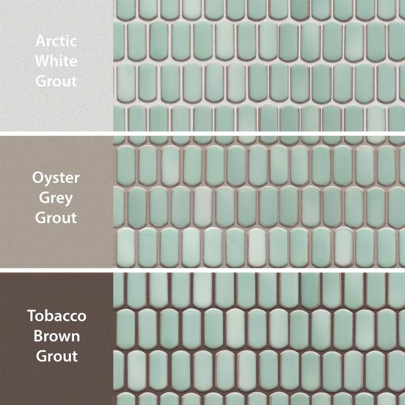 Merola Tile Hudson Capsule Mint Green 12-1/4" x 13-1/8" Porcelain Mosaic Floor and Wall Tile