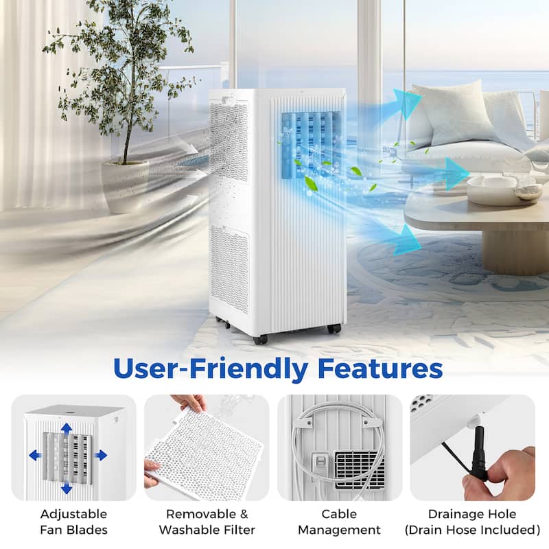 Gymax 10000 BTU 4-in-1 Portable Air Conditioner Standing Air Cooler w/