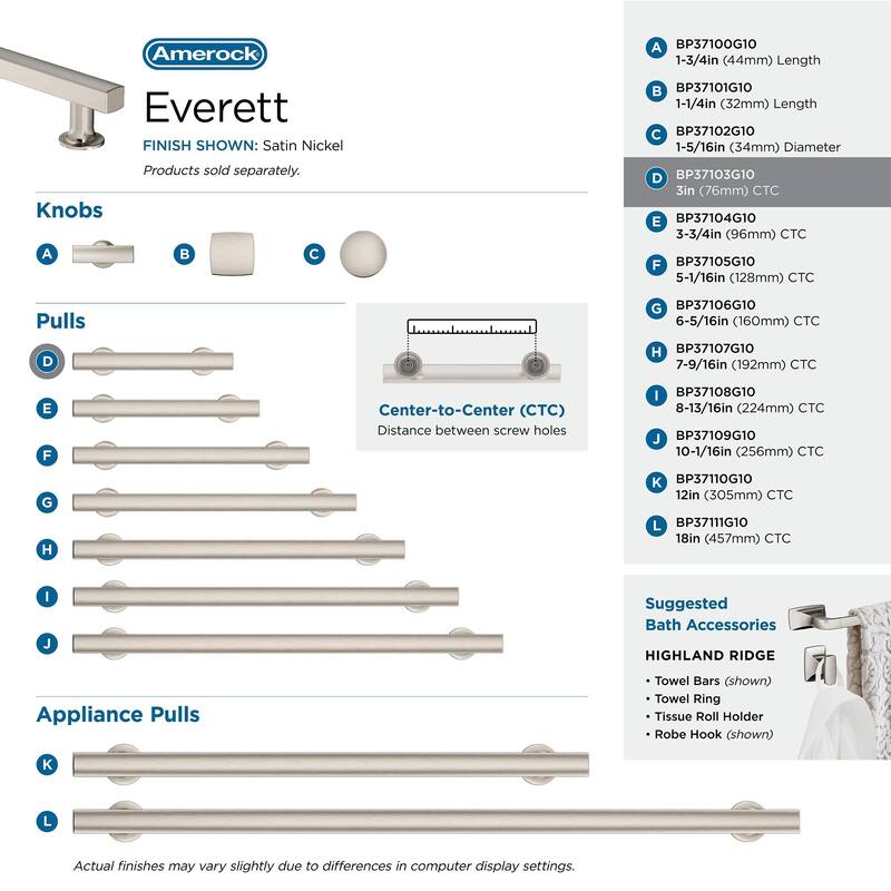 Amerock Everett Kitchen Cabinet Pull Handle