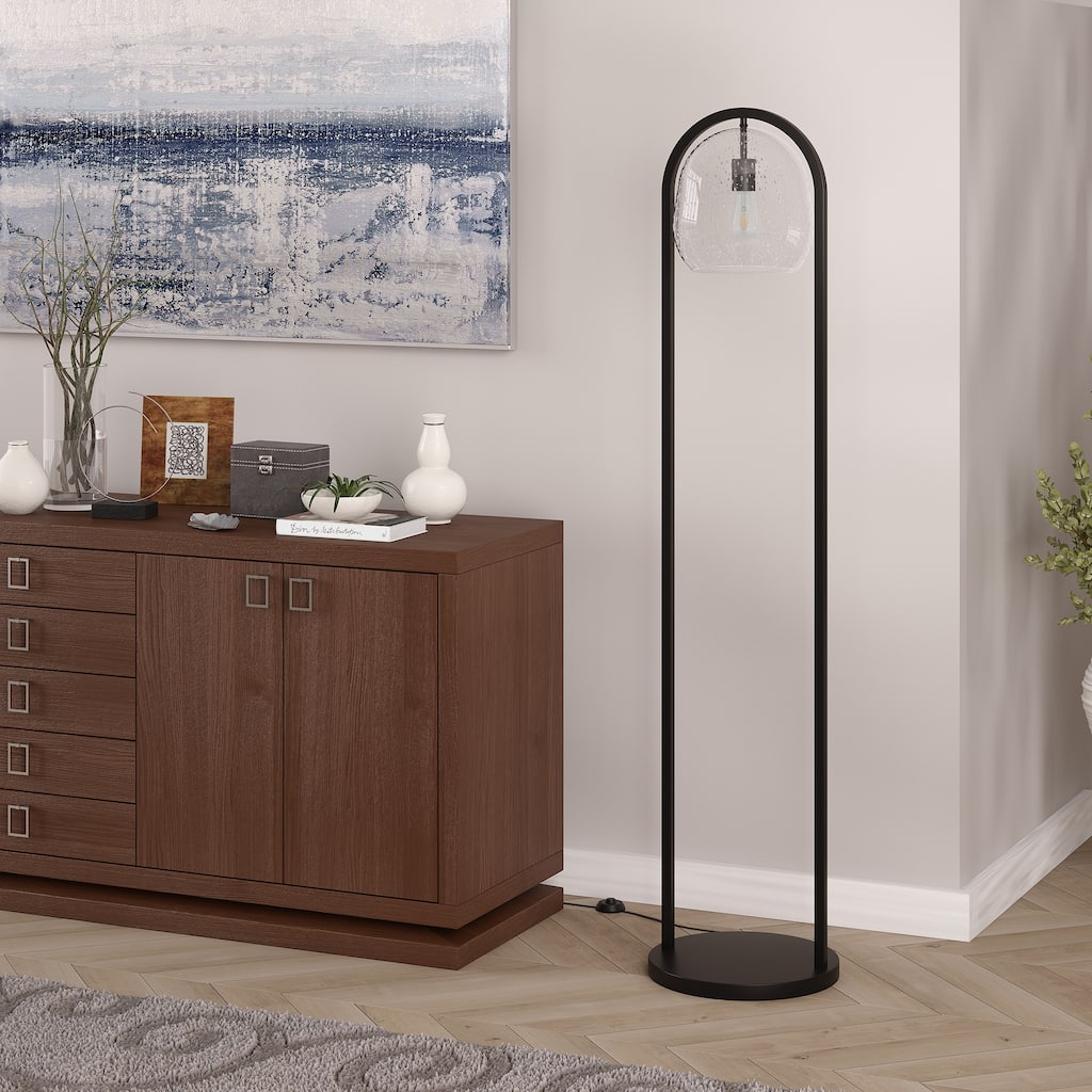 Sydney 64" Floor Lamp with Seeded Glass Shade