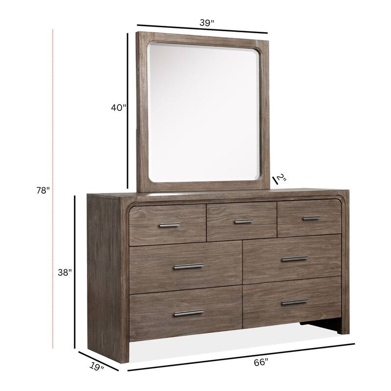 Magnussen Home Westbourne Dark Umber Dresser with Portrait Mirror