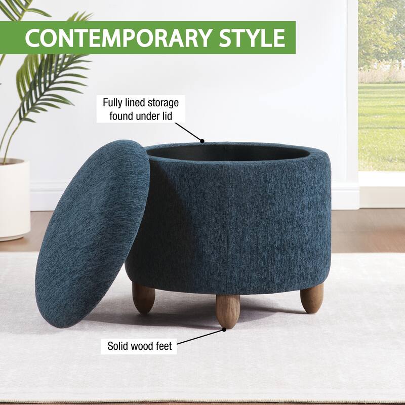 Lyra Storage Ottoman with Medium Oak Legs