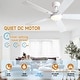 preview thumbnail 46 of 69, YUHAO Kaleido 52 in. Indoor Matte Black 3-Colors Integrated LED 6-Speeds Ceiling Fans with Dual-Finish Blades and Remote Control