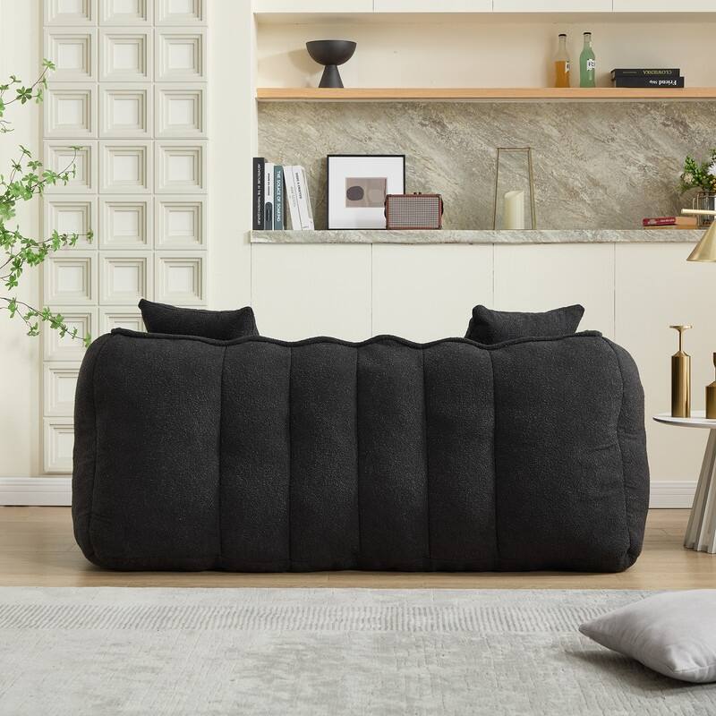 66-Inch Chenille Upholstered Loveseat with Pillows
