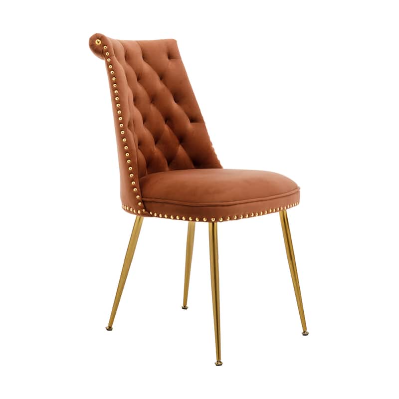 Clihome Modern Velvet Upholstered Featured Dining Chairs (Set of 2)