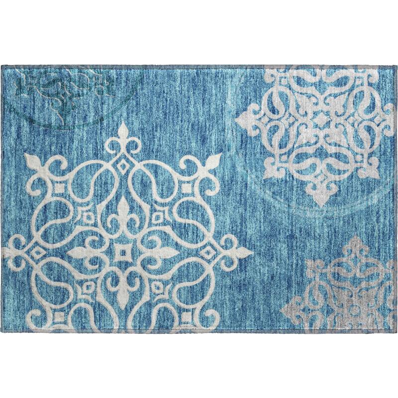 Premium Washable Super Soft Transitional Scroll Mayfield Rug
