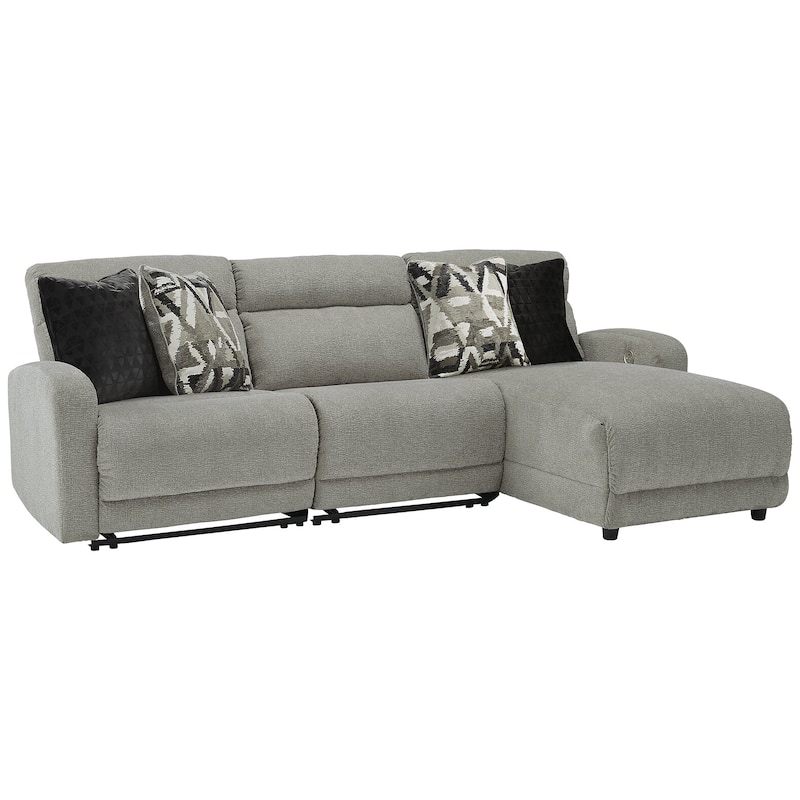 Signature Design by Ashley Colleyville Gray 3-Piece Power Reclining Sectional with Chaise - 104"W x 65"D x 39"H