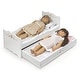 preview thumbnail 7 of 6, Badger Basket Doll Bed with Trundle and Bedding - White Rose - 22.5" x 11.25" x 11.25"