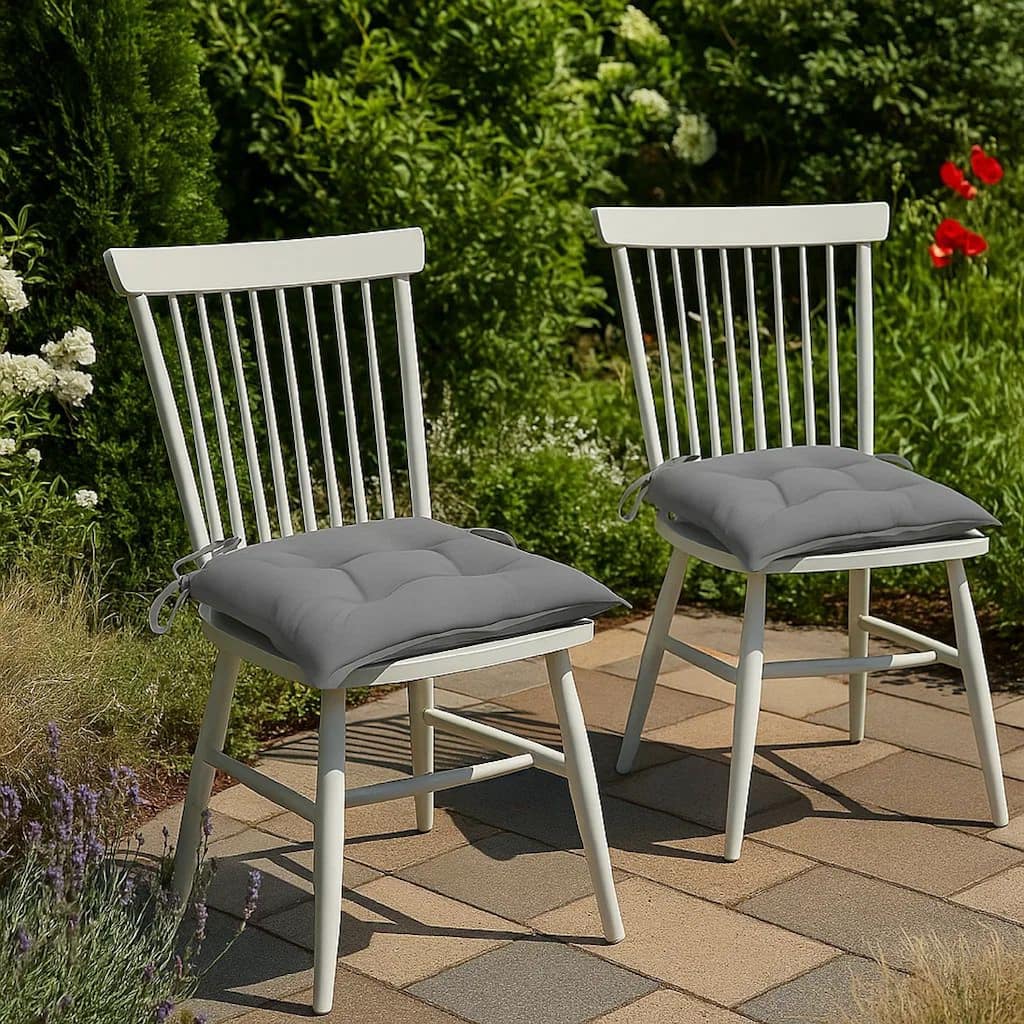 Kia Outdoor Cushion For Set of 2, Square Gray Oxford Fabric