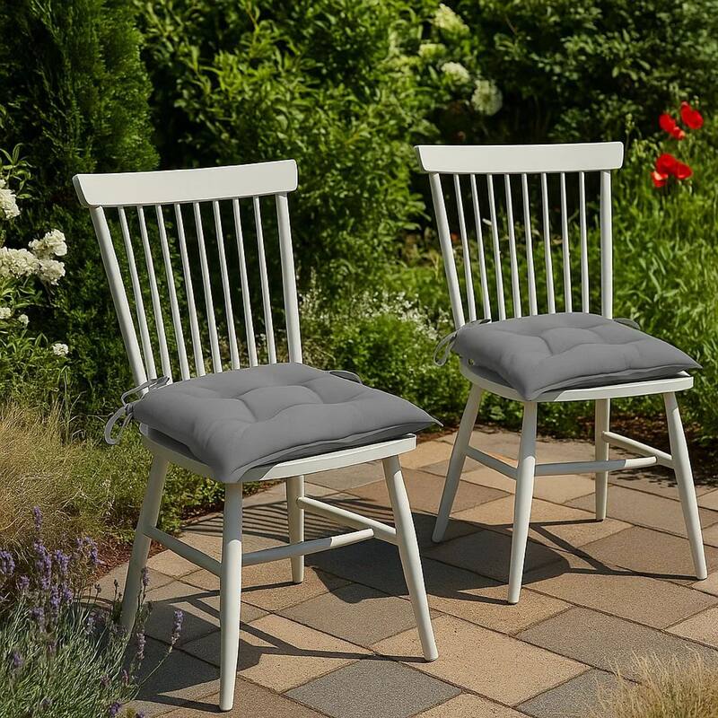 Kia Outdoor Cushion For Set of 2, Square Gray Oxford Fabric