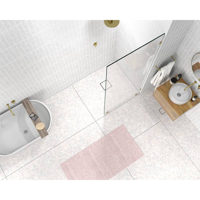 Glass Warehouse 78" x 34" Frameless Shower Door - Single Fixed Panel