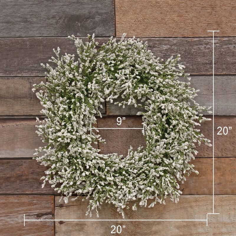 Array Astilbe Wreath White 20" - Green