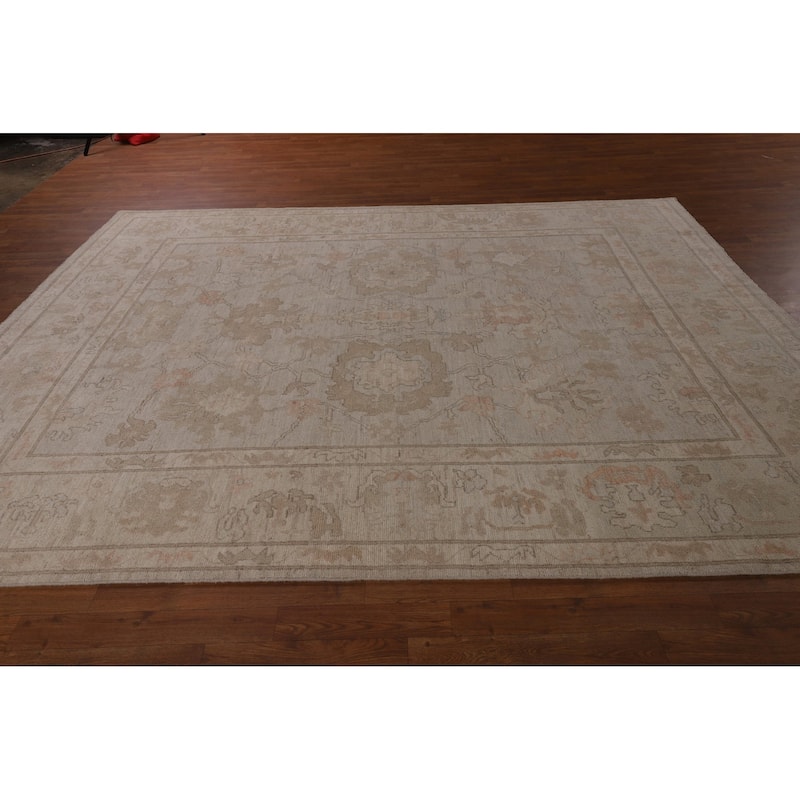 Floral Oriental Oushak Turkish Area Rug Hand-Knotted Wool Carpet - 7'9"x 10'3"