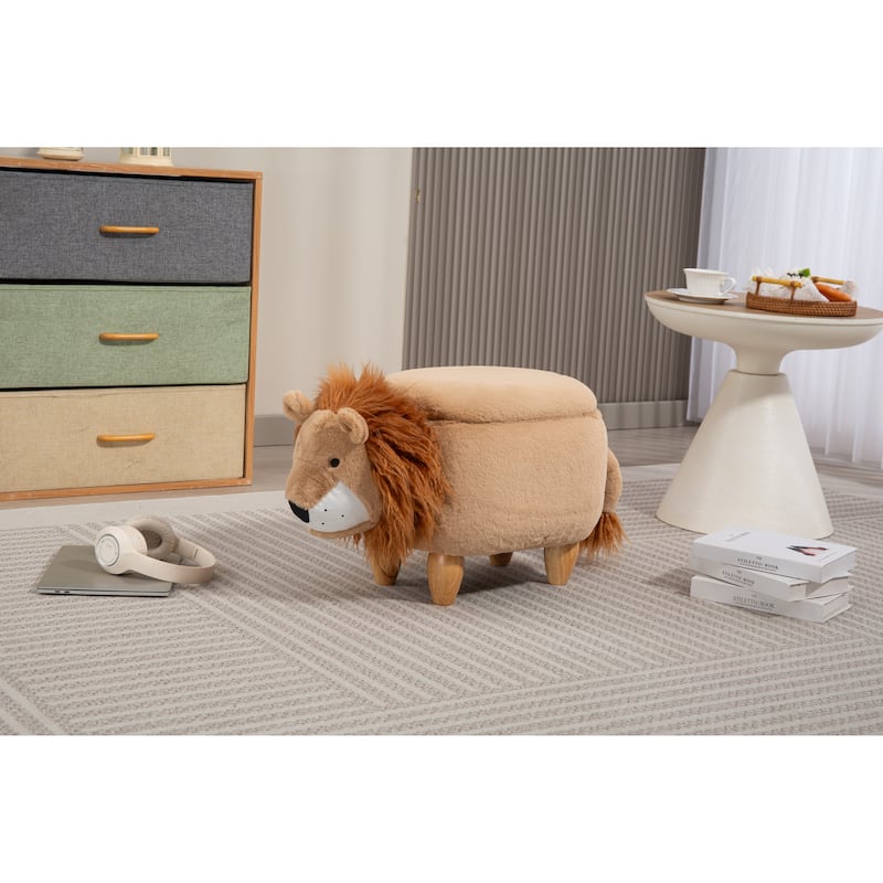 Home 2 Office Kids Lion Animal Sorage Ottoman Stool