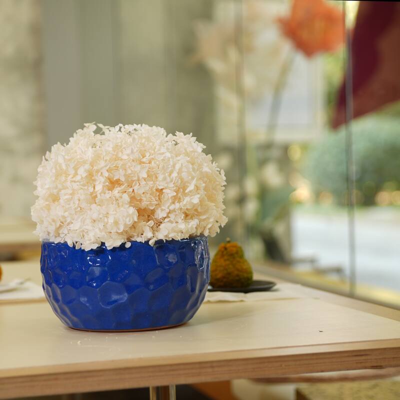 Anmytek Handmade Ceramic Planter Set of 3 with Hammered Texture