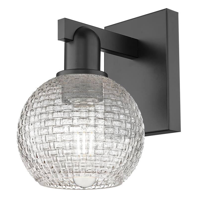 Innovations Lighting Endless Possibilities Arcadia - Athens - 1 Light 6" Basketweave Sconce - Matte Black