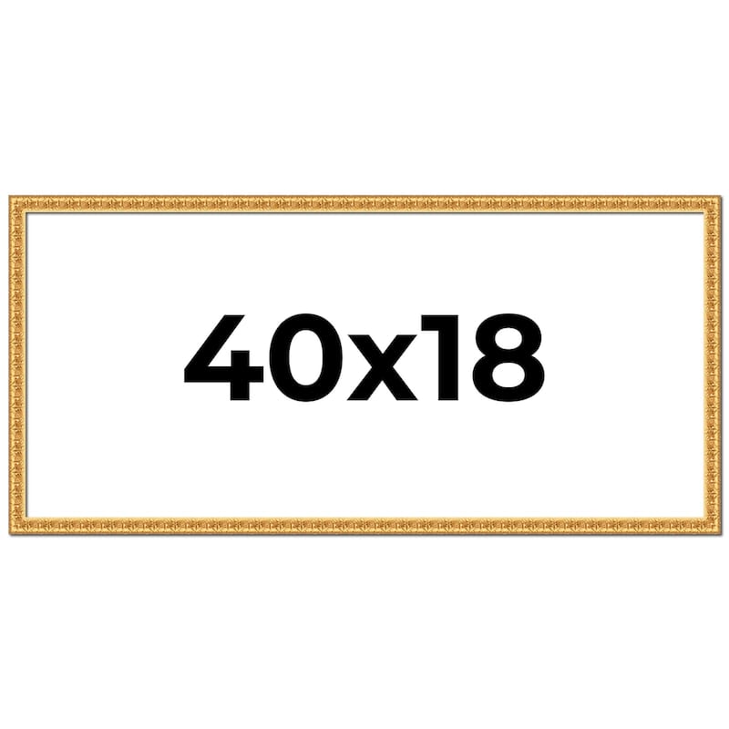 40x18 Frame Gold Real Wood Picture Frame Width 1 inches | Interior
