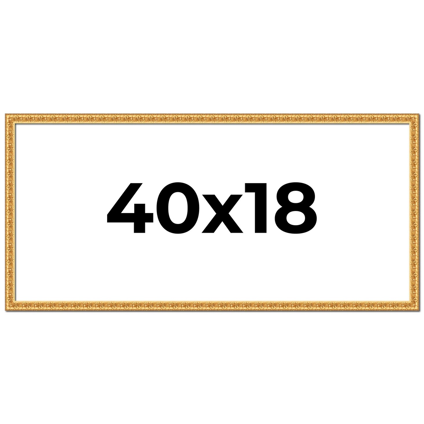 40x18 Frame Gold Real Wood Picture Frame Width 1 inches | Interior