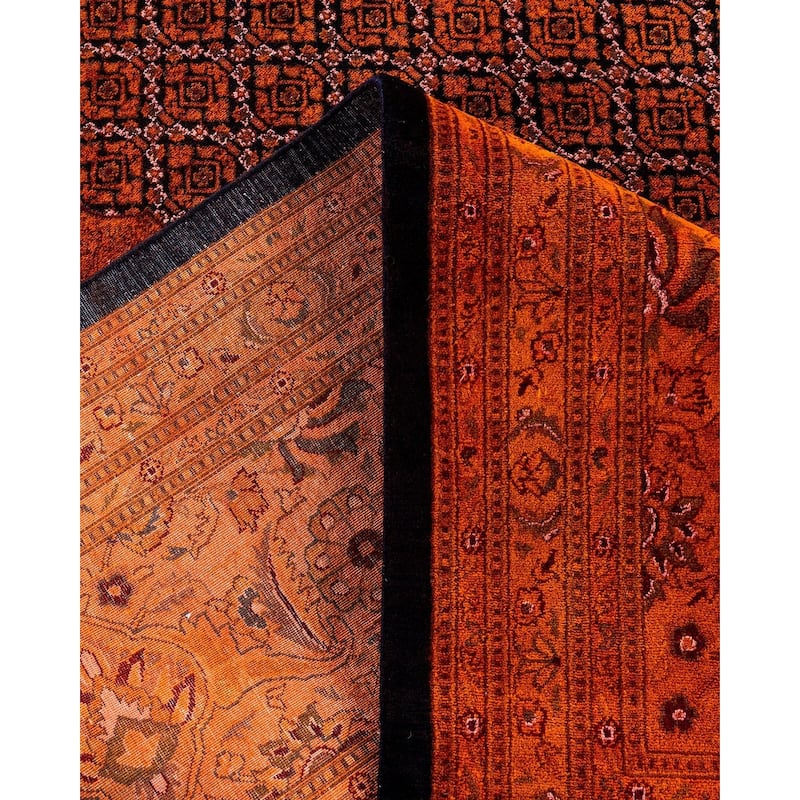 Overdyed, One-of-a-Kind Hand-Knotted Area Rug - Orange - 12' 1" x 15' 4"