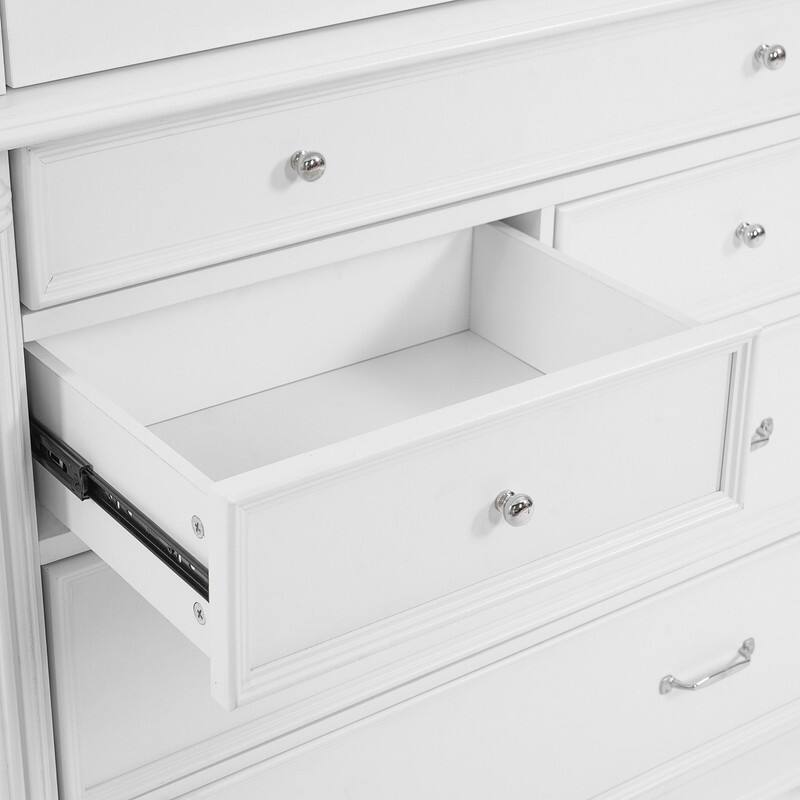 Farmhouse 77.3" Tall Kitchen Pantry Cabinet with 5 Drawers, 6 Door Shelves, 2 Adjustable Shelves