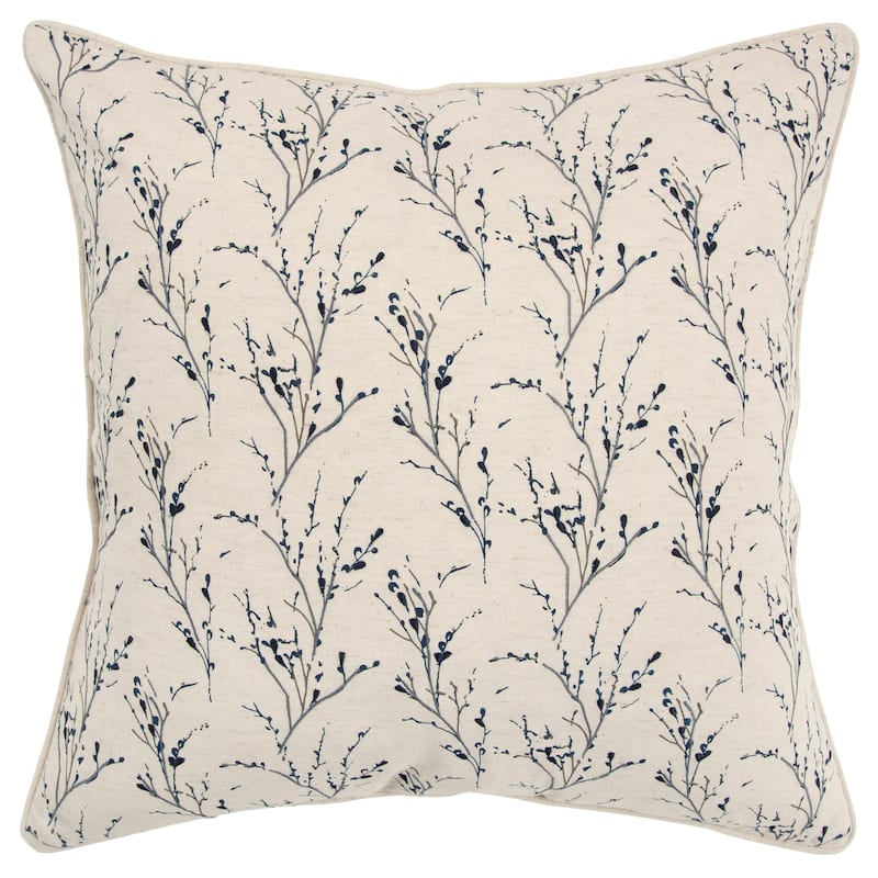 Rizzy Home Transitional Natural Down Filled Pillow - 20" x 20" - Blue