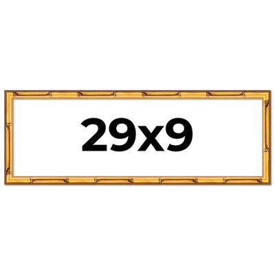 29x9 Frame Gold Bamboo Picture Frame Modern Photo Frame Includes UV Acrylic Shatter Guard Front Acid Free Foam Backing Board