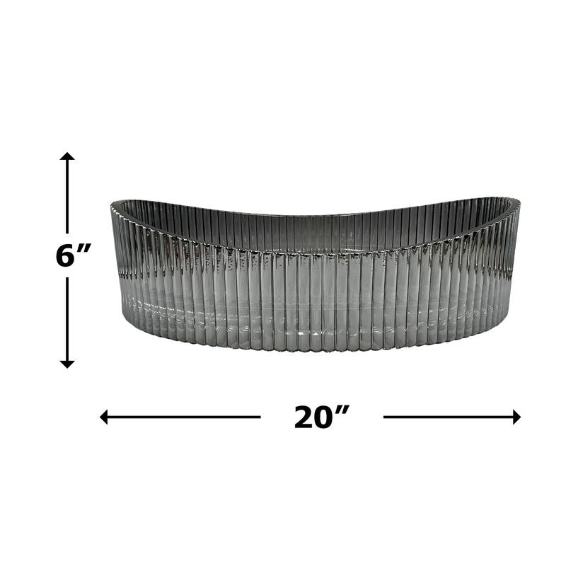 CastelloUSA 20" Oval Glass Crystal Bathroom Vessel Sink Basin