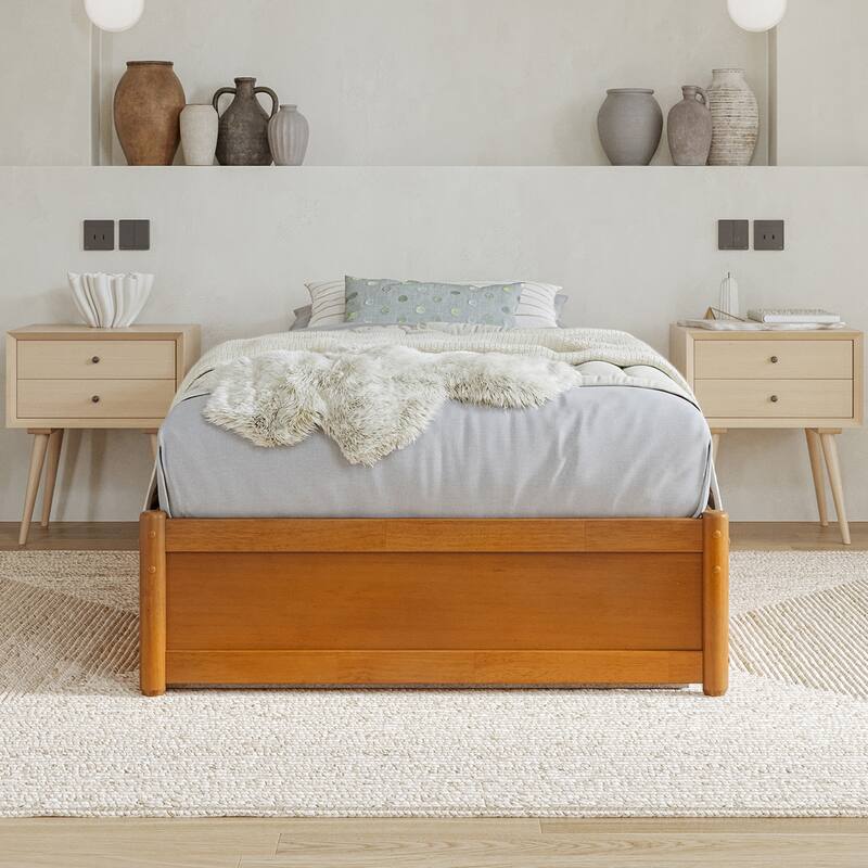 Barcelona Panel Platform Bed with Twin XL Trundle