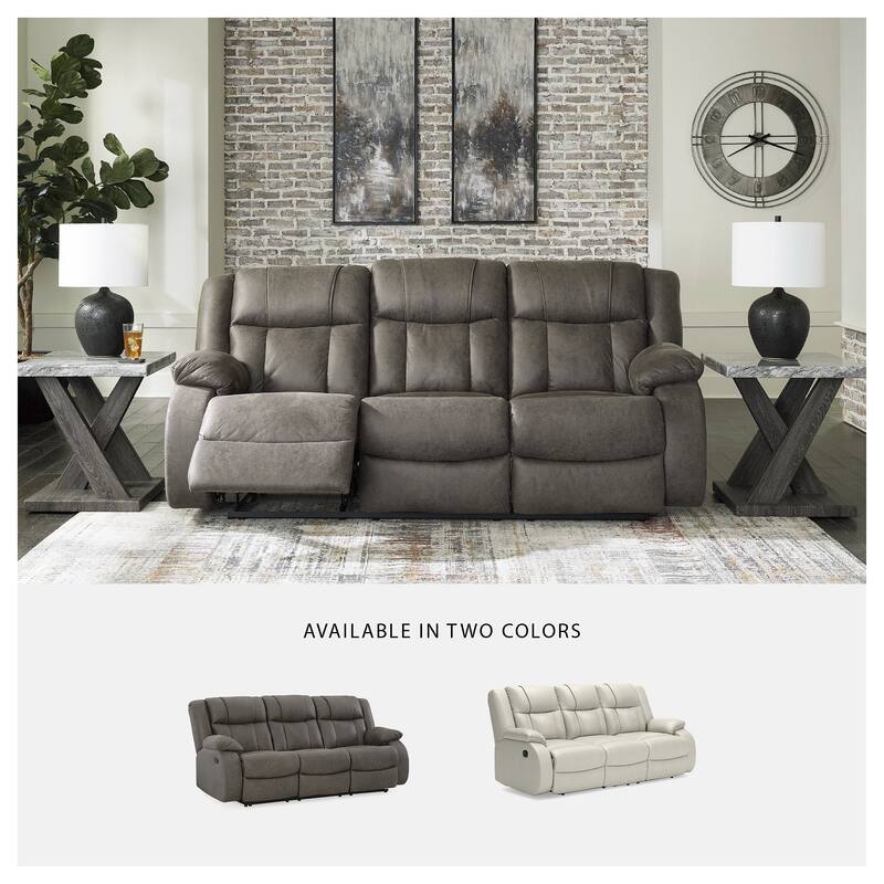 Signature Design by Ashley First Base Gunmetal Reclining Sofa - 86"W x 40"D x 41"H