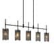 preview thumbnail 10 of 13, Tifany Modern 5-Light Black Chandelier Large Linear 45. IN Colored Glass Kitchen Island Lights - L 45.3" x W 4.3" x H 17.3"