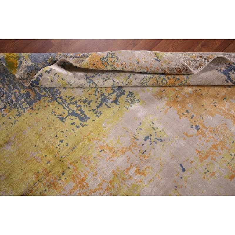 Contemporary Abstract Accent Rug Handmade Wool Carpet - 4'5" X 6'5"