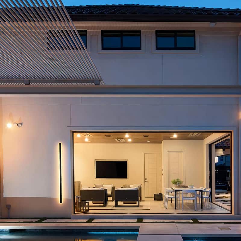 1-Light Modern Linear Strip Integrated LED IP65 Waterproof Indoor/ Outdoor Wall Light