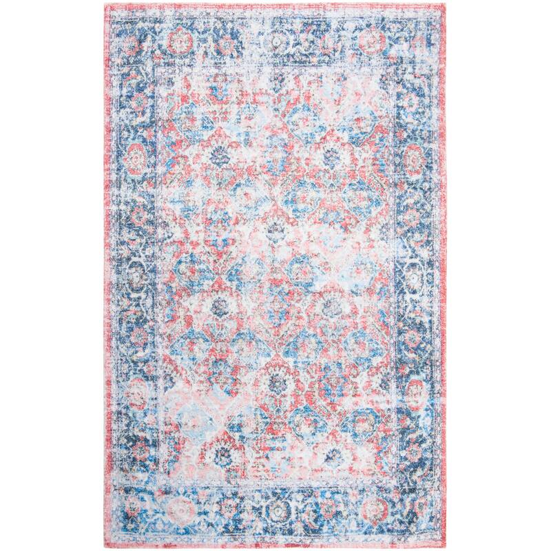 SAFAVIEH Handmade Saffron Carlee Modern & Contemporary Oriental Rust/Blue Cotton