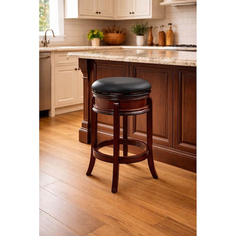 Magellan Brandy Finish Hardwood Swivel Stool - Counter Height
