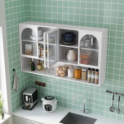 4-Glass Door Wall Cabinet