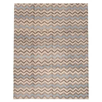 ECARPETGALLERY Hand-knotted Tangier Grey Wool Rug - 9'4 x 12'0