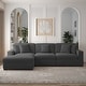 preview thumbnail 7 of 132, 118" W Corduroy L-shape Modular Sectional Sofa with Pillows