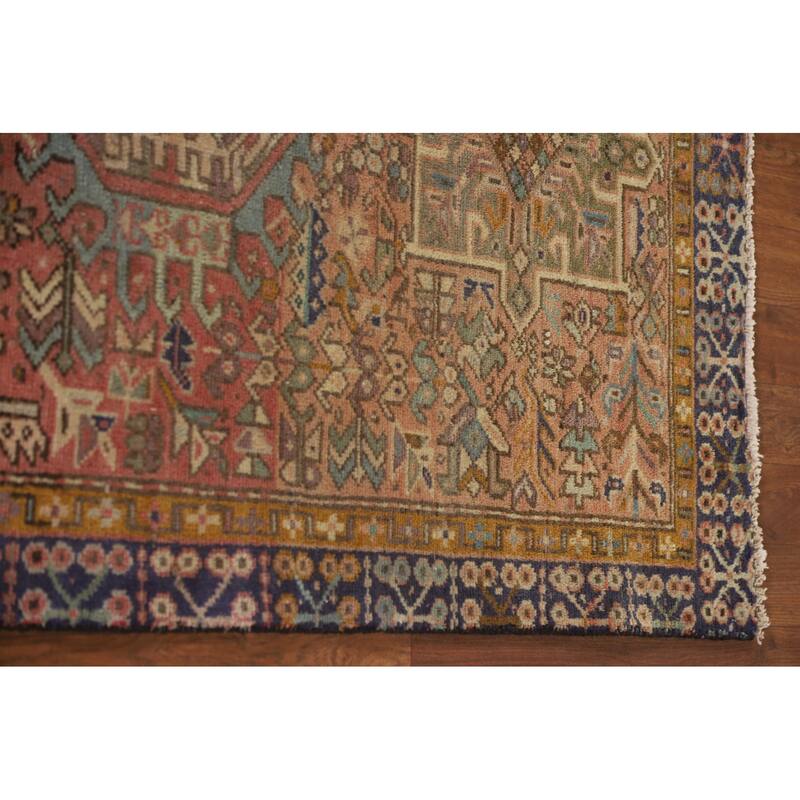 Vegetable Dye Handmade Gharajeh Persian Vintage Runner Rug - 3'3"x 7'4"