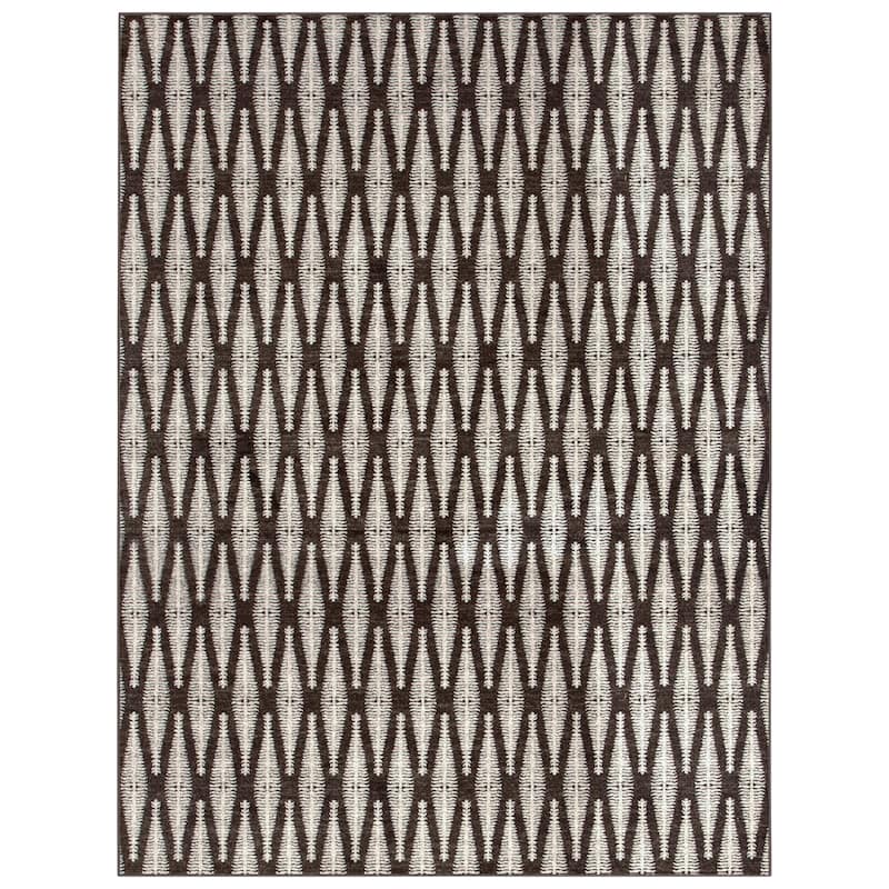 Max Ivory/Brown Area Rug - 9' x 12'