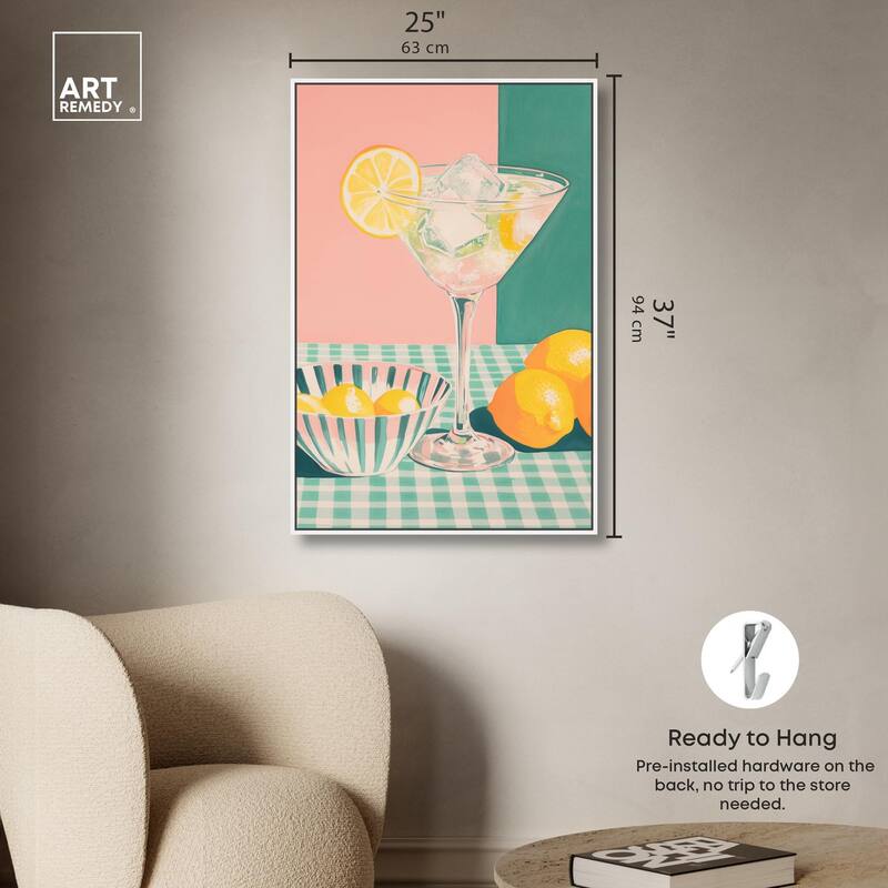 Lemon Slice Drink Canvas by Art Remedy