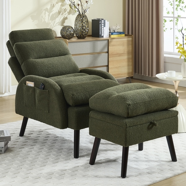 HOMYKA Accent Lounge Chair with Adjustable Backrest Storage Ottoman On Sale Bed Bath Beyond 39990025