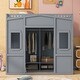 preview thumbnail 18 of 30, Modern Style Twin Size House Loft Bed,Solid Pine Wood Bed with Ladder,Interesting House Design with Wardrobe