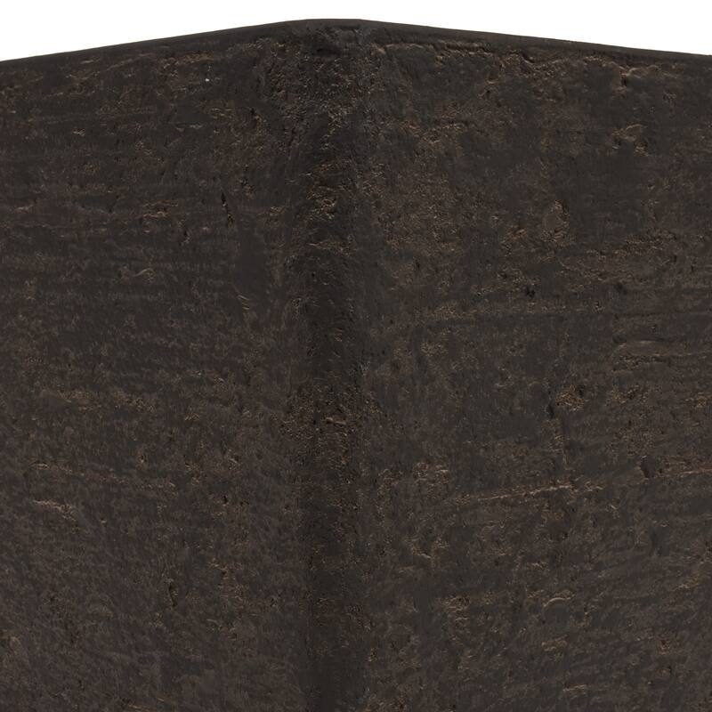 Alpine Corporation Indoor/Outdoor Stone-look Squared Planter, Large, Brown (Set of 2)