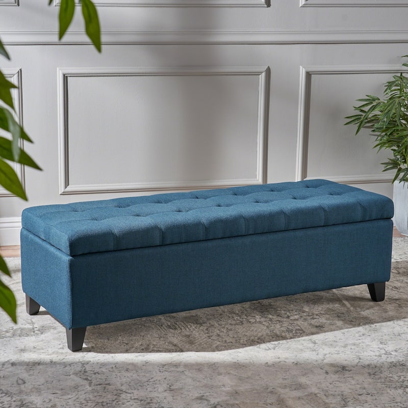 50.75" Storage Ottoman Bench, Tufted Ottoman with Storage for Living Room, Large End of Bed Ottomans, Modern Entryway Benchs