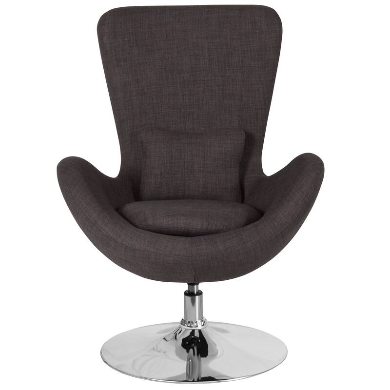 LeatherSoft Swivel Side Reception Chair with Bowed Seat