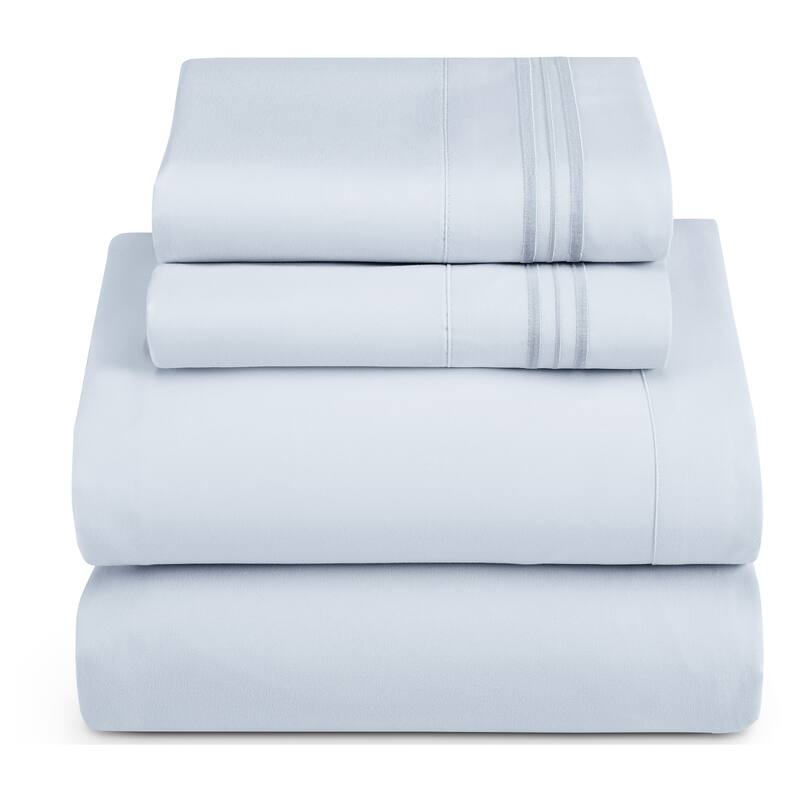 Nestl Ultra-soft Deep Pocket Bed Sheet Set - Queen - Ice Blue