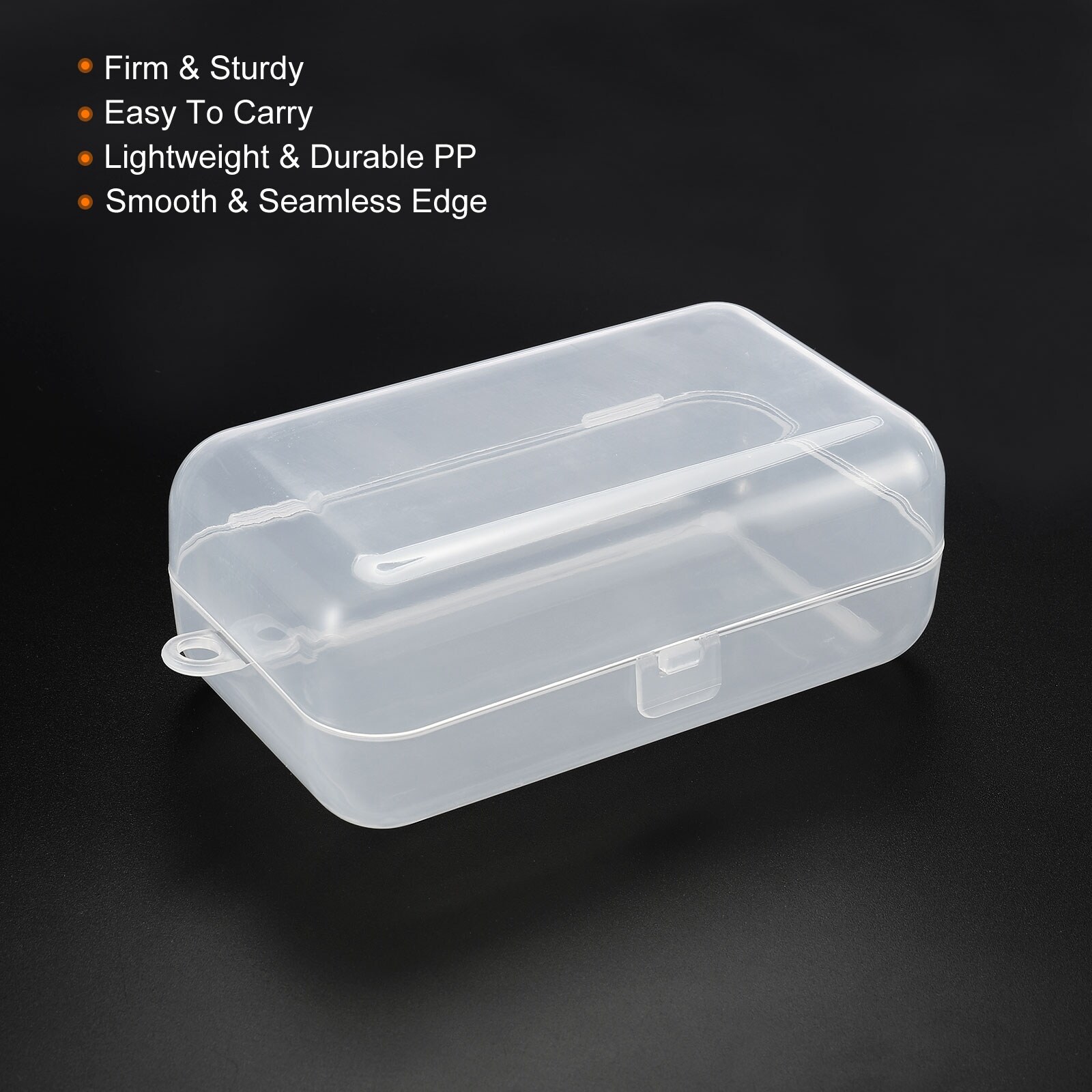 Plastic Transparent Containers With Lids, Rectangular Food Storage