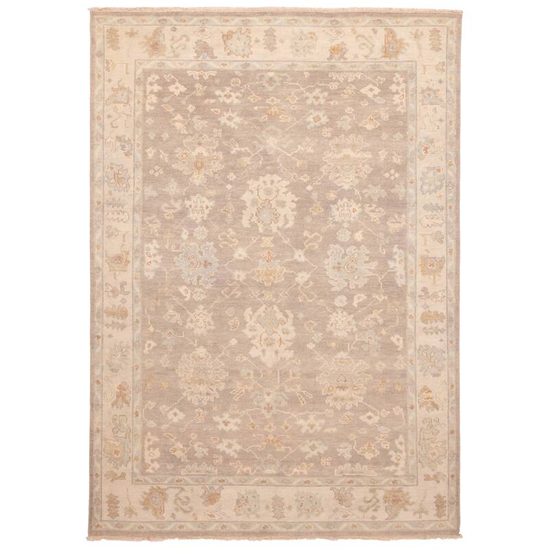 ECARPETGALLERY Hand-knotted Modern Oushak Grey Wool Rug - 8'7 x 11'10