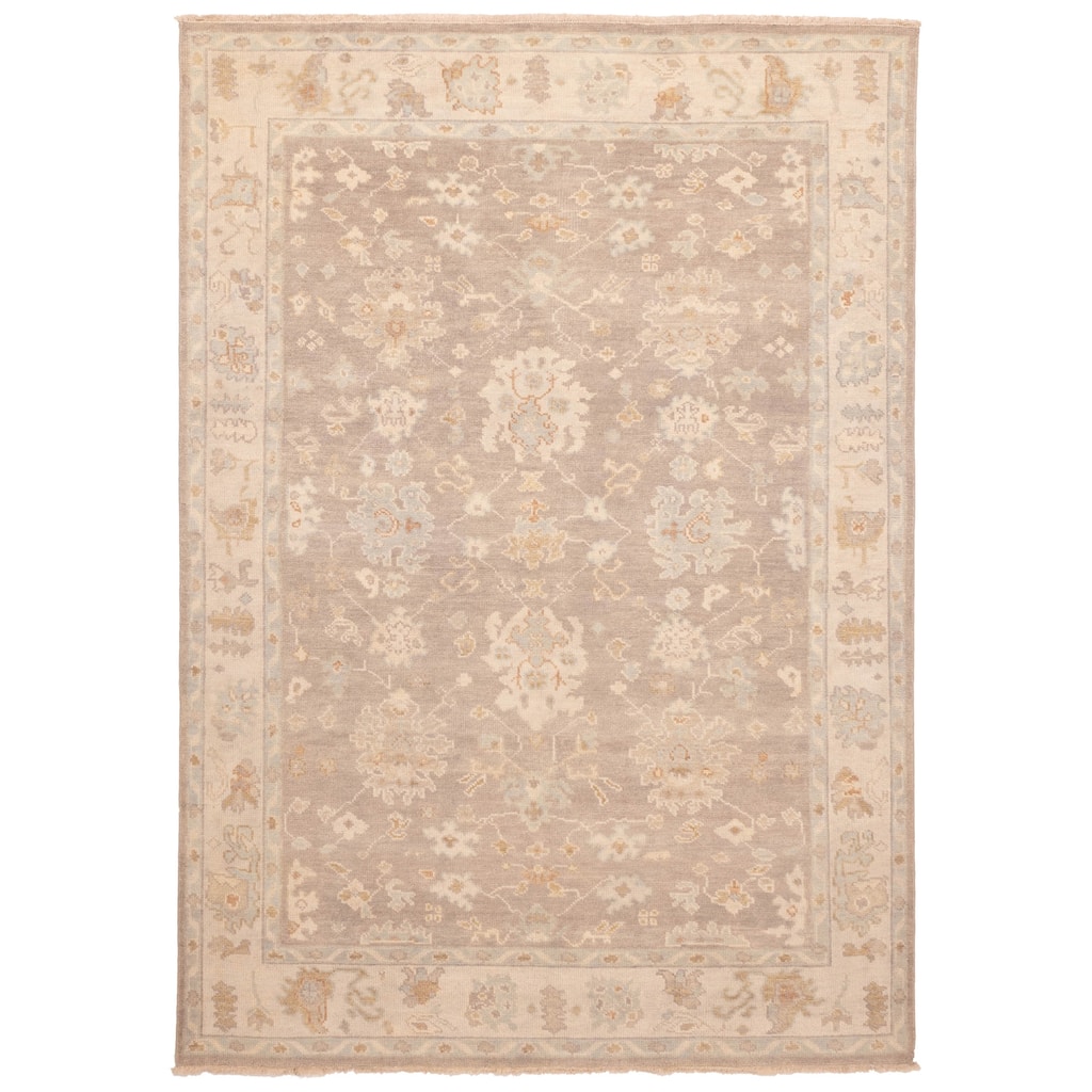 ECARPETGALLERY Hand-knotted Modern Oushak Grey Wool Rug - 8'7 x 11'10