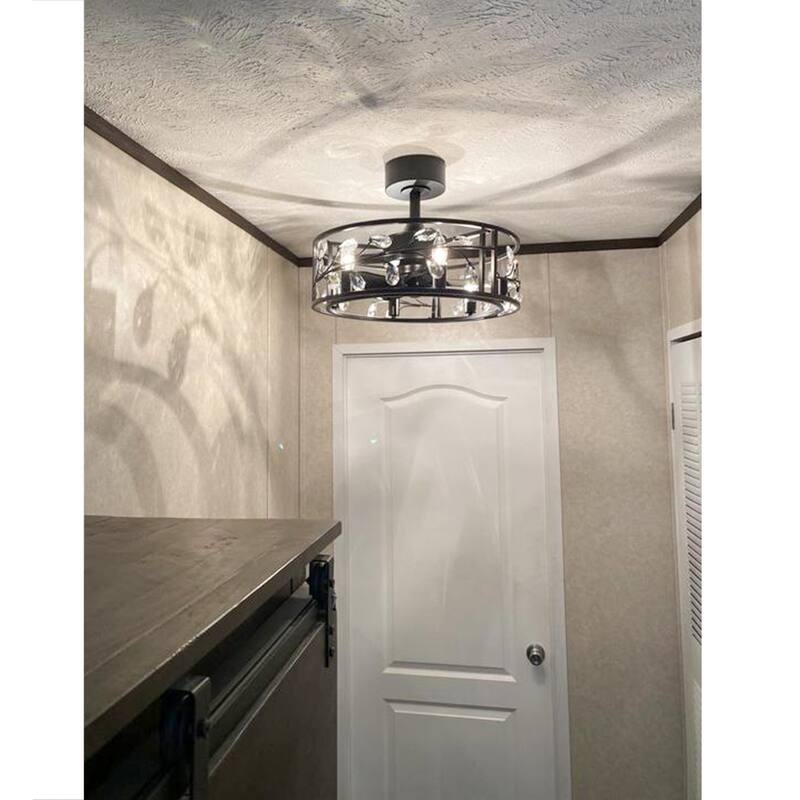 20-Inch Crystal Ceiling Fans with Light and Remote Included